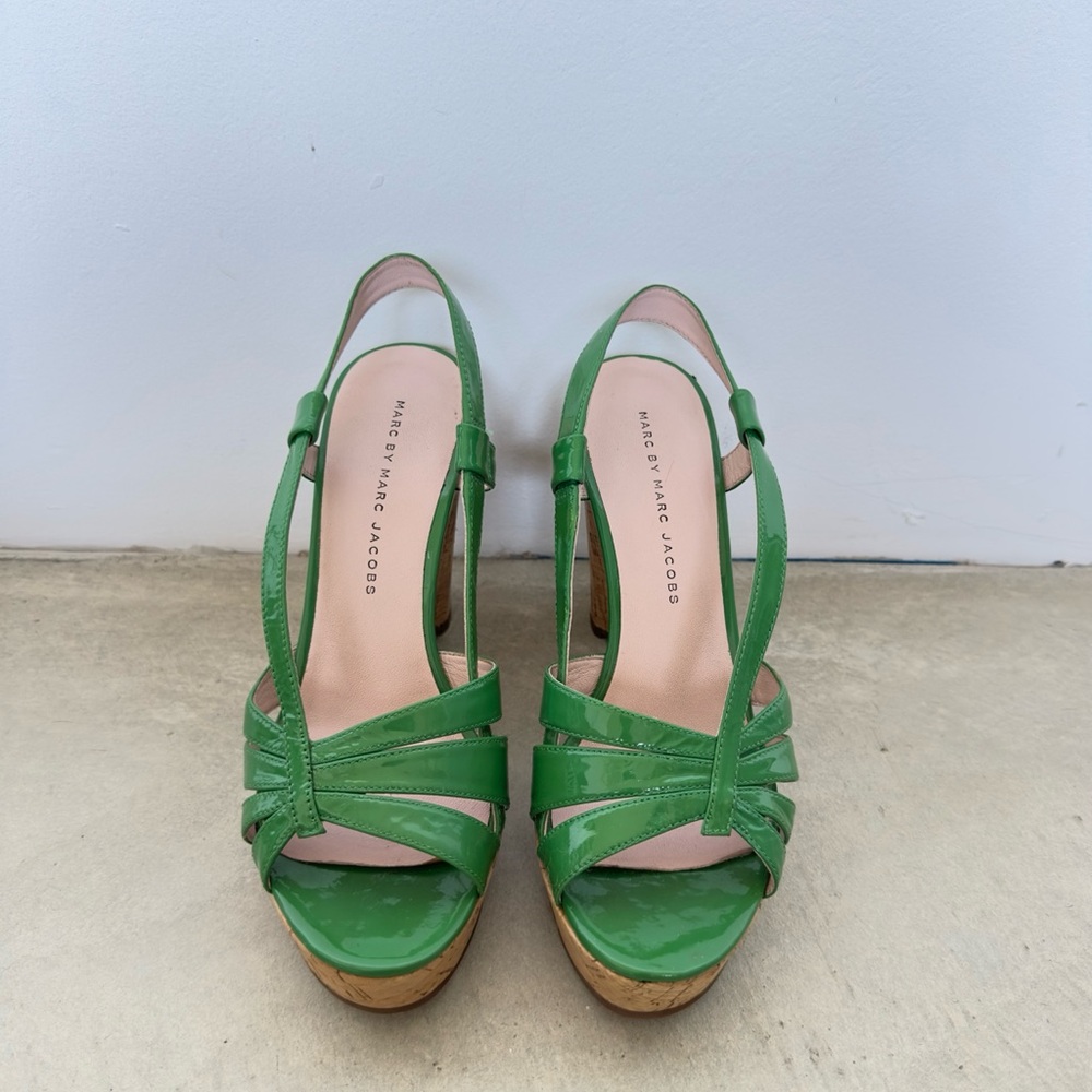 Marc By Marc Jacobs Green wedge sandal - like new